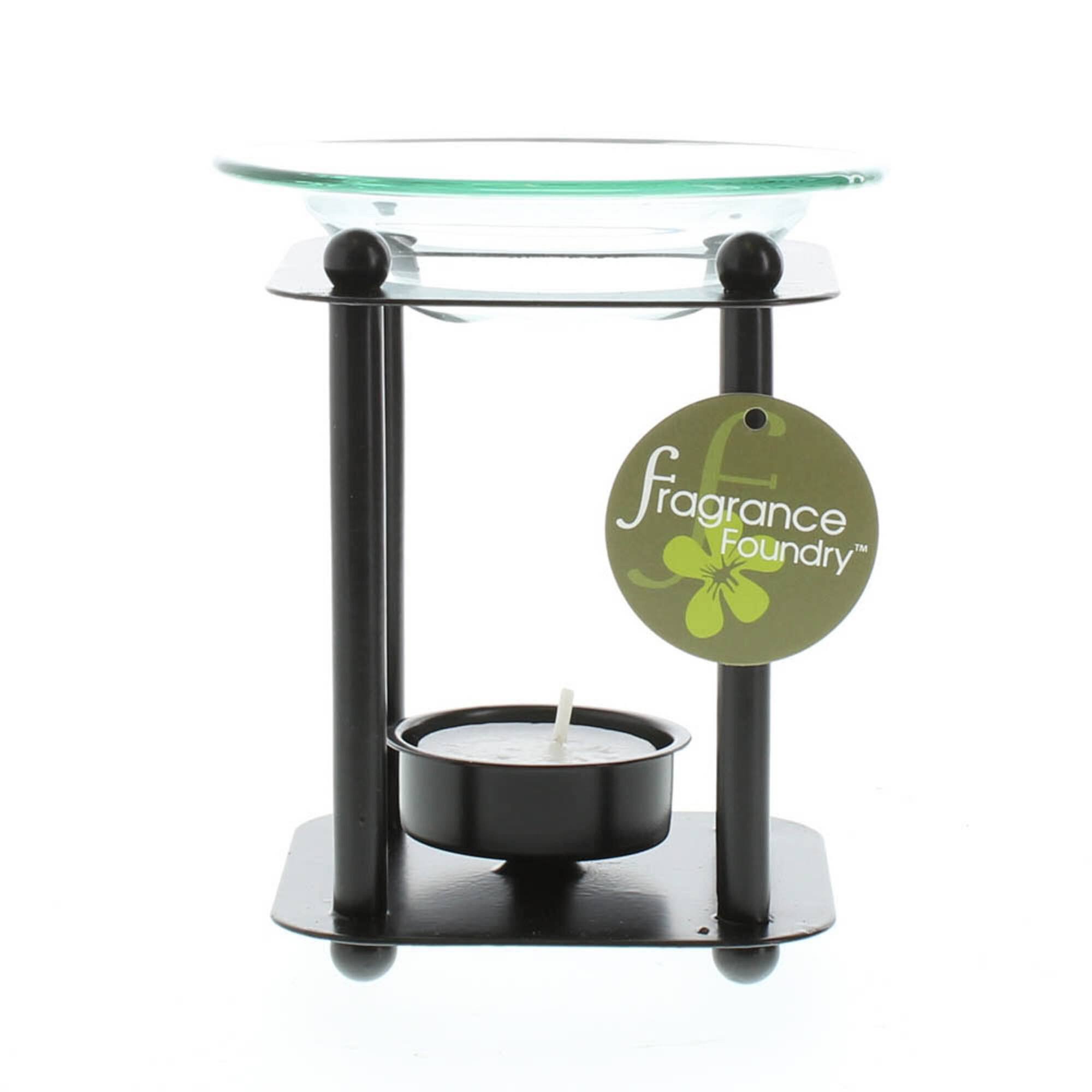 4.5" Modern Art Metal & Glass Candle Oil Warmer
